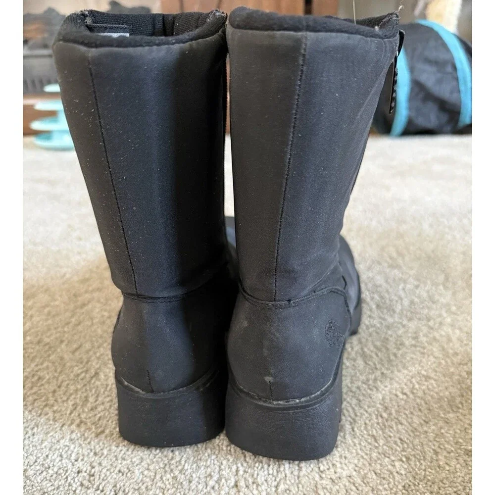 TOTES BLACK ALL WEATHER DOUBLE SIDED ZIP BOOTS LADIES 9M Rhonda